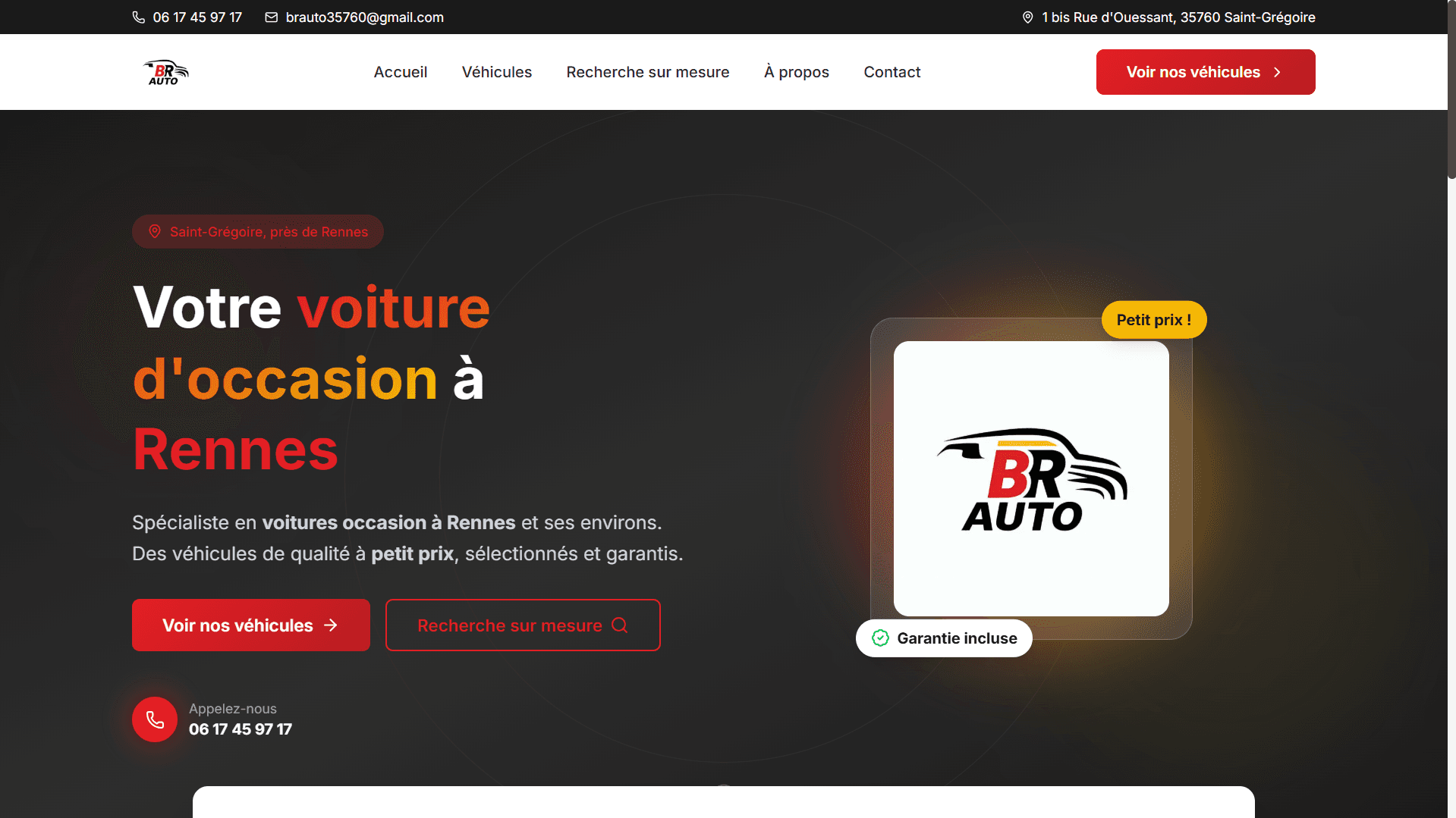 Aperçu du site BR Auto Rennes