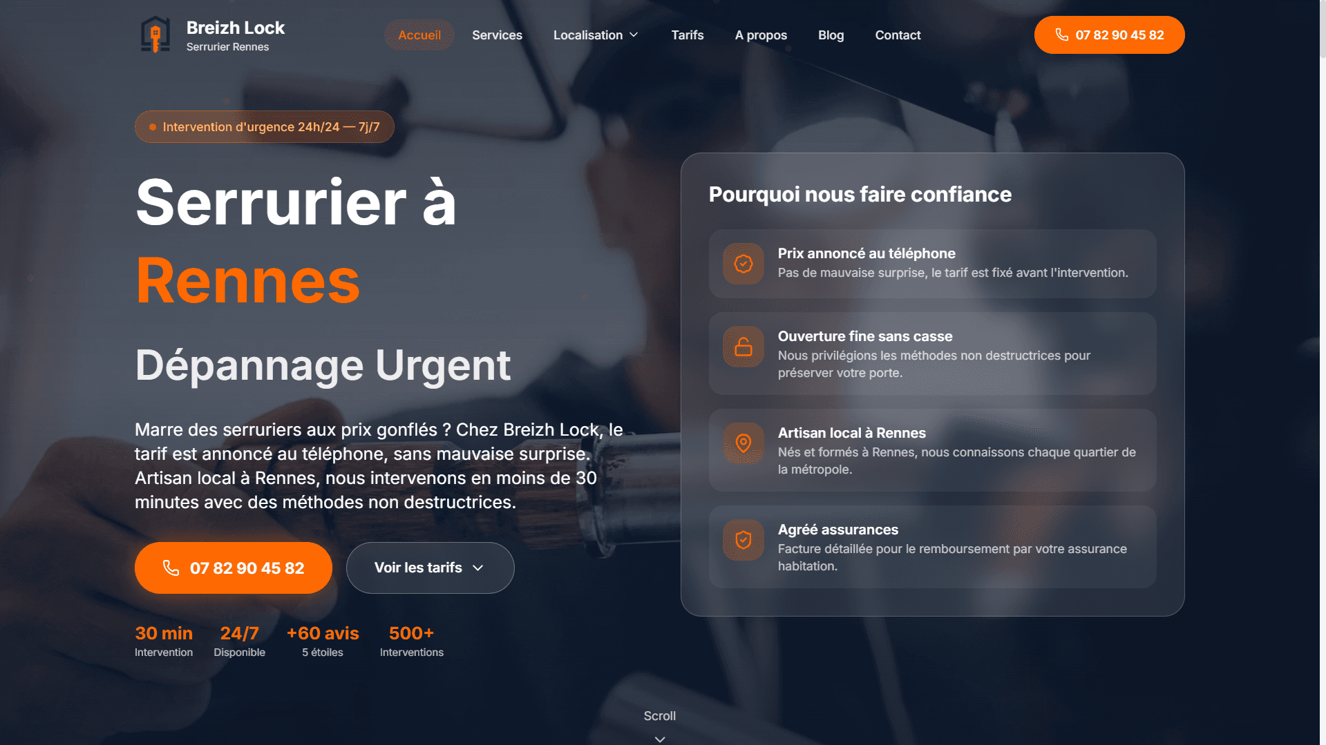 Aperçu du site Breizh Lock