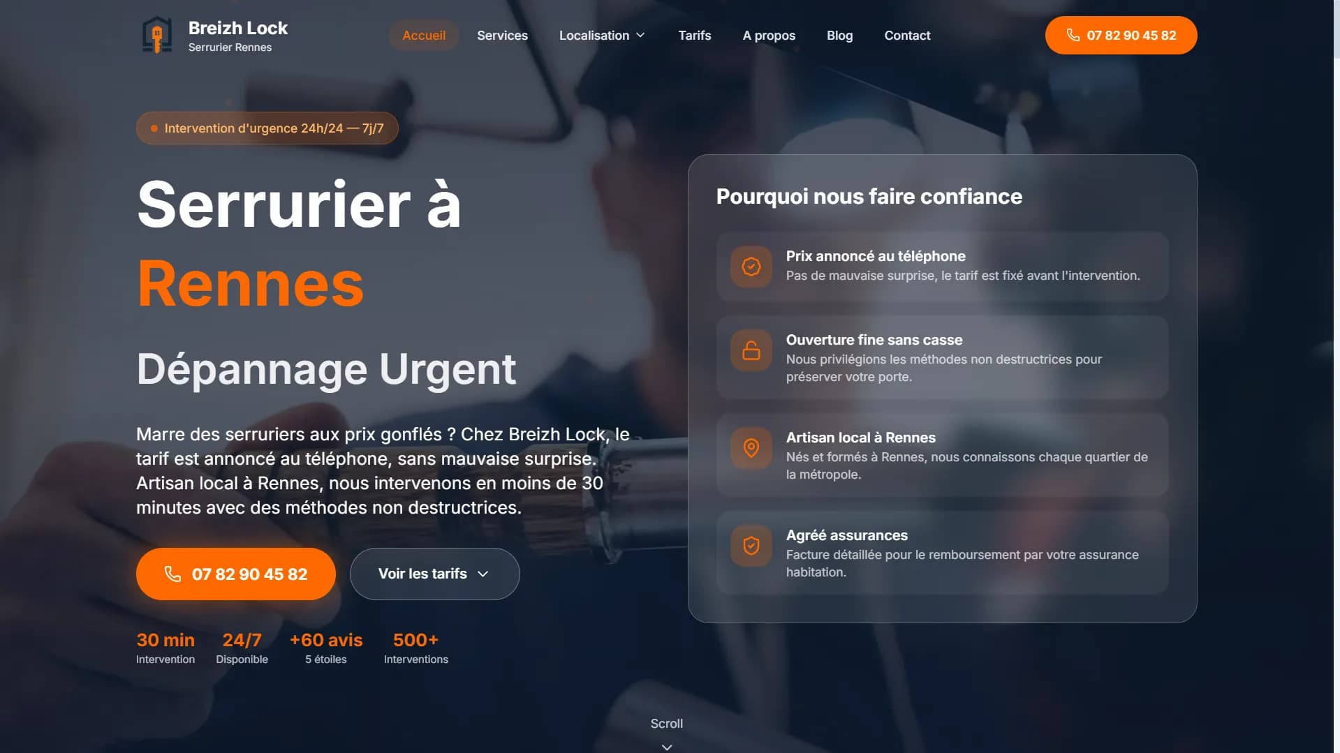 Aperçu du site Breizh Lock