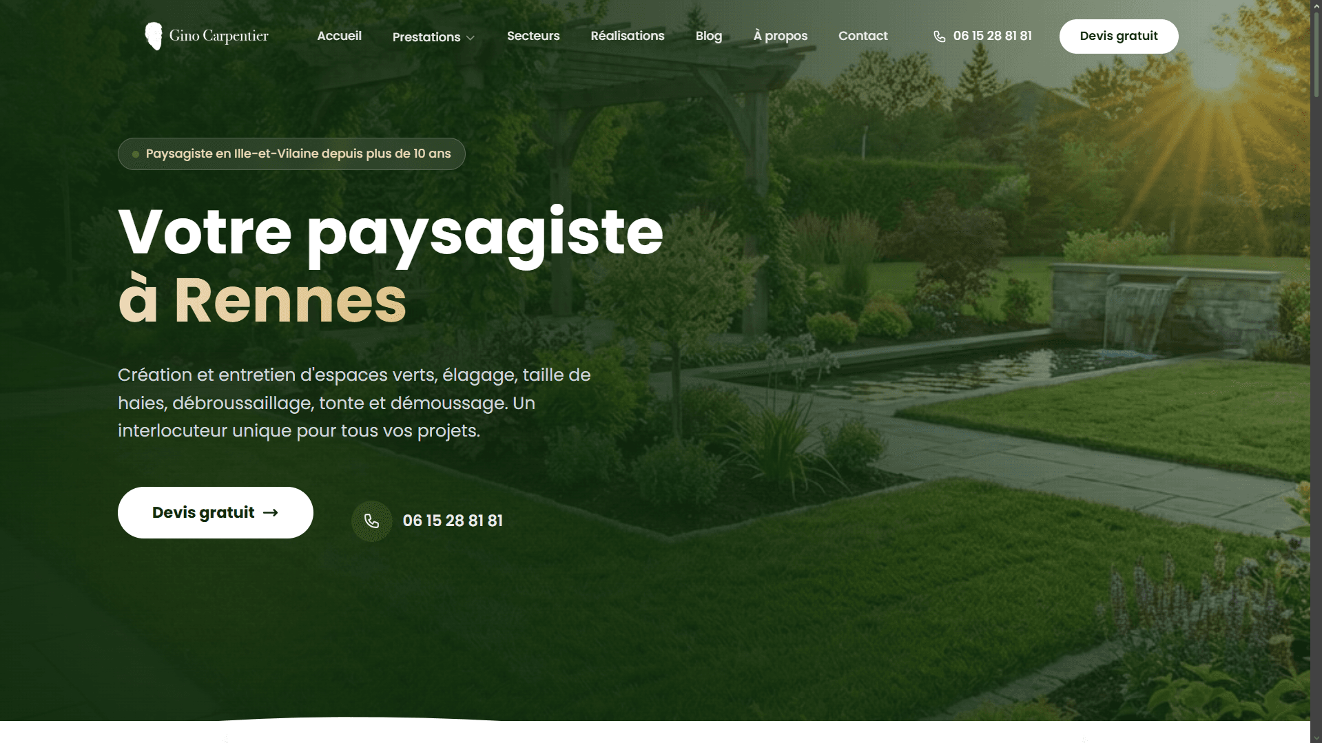 Aperçu du site Carpentier Paysagiste