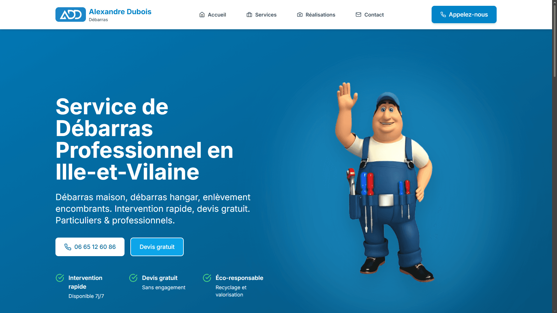 Aperçu du site Dubois Débarras