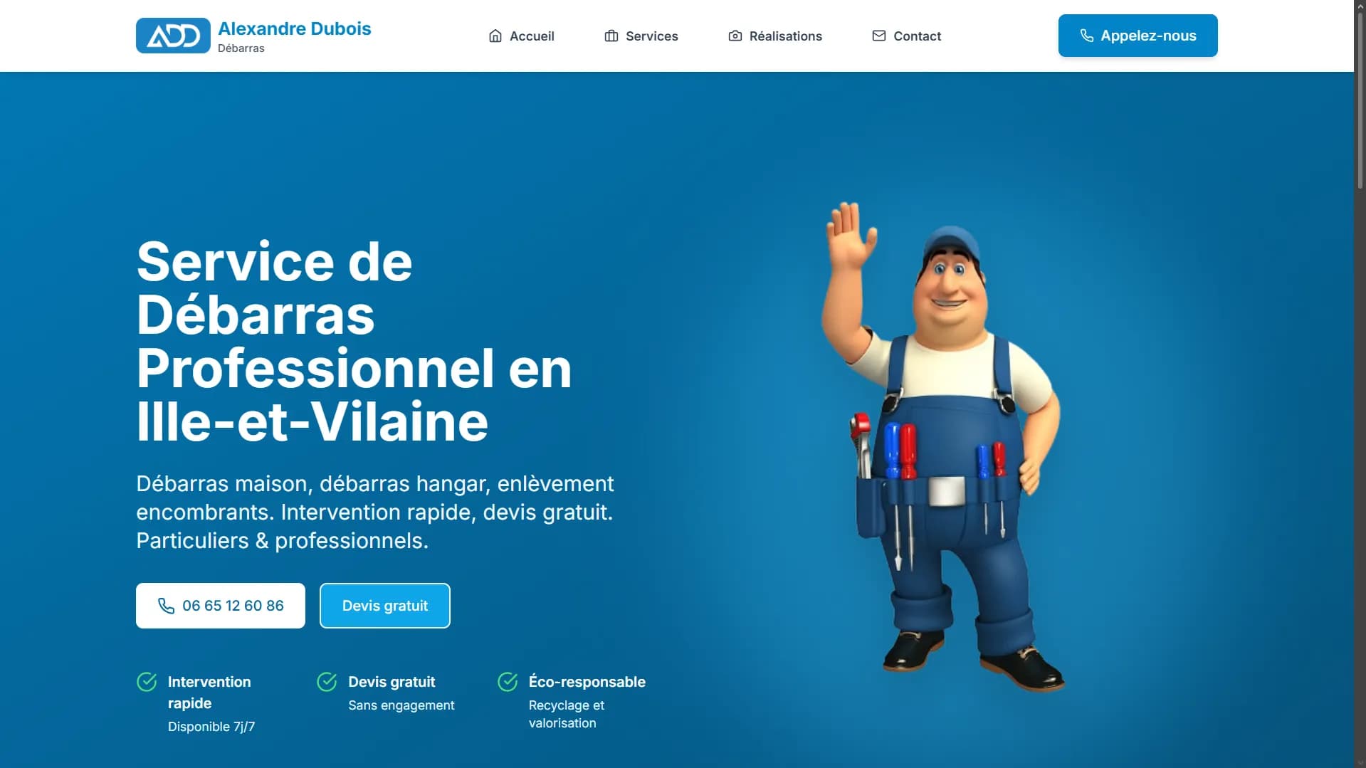 Aperçu du site Dubois Débarras
