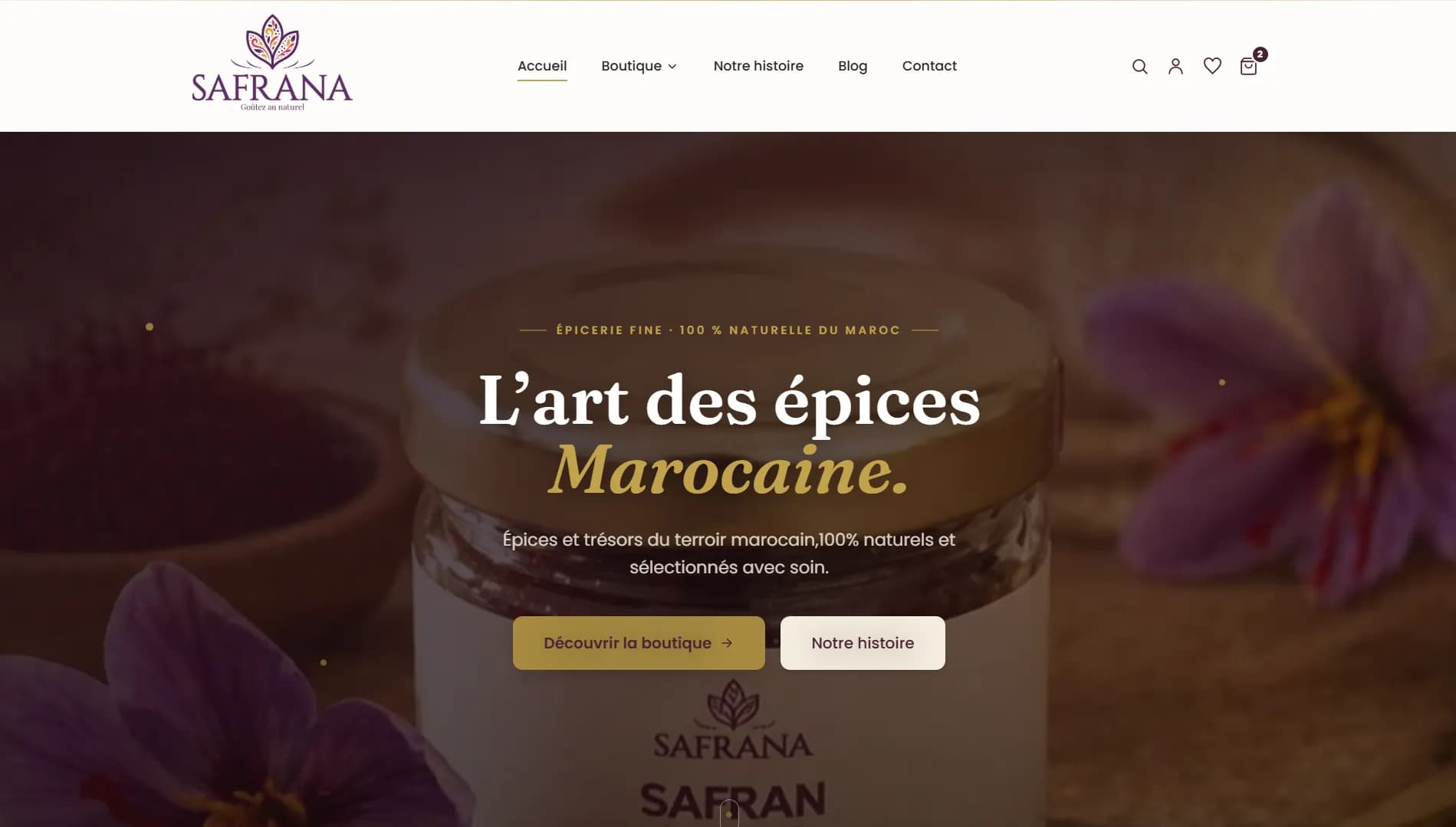 Aperçu du site Safrana